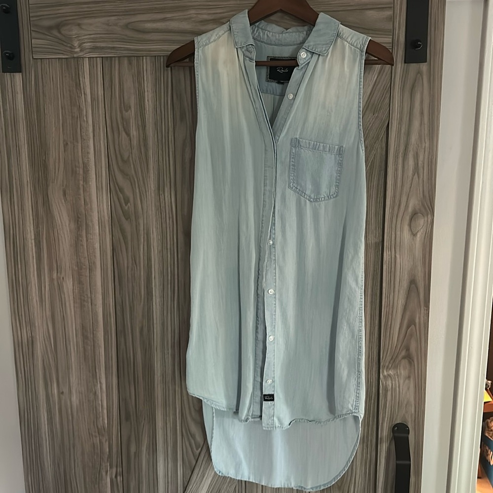 RAILS sleeveless button up tunic/coverup